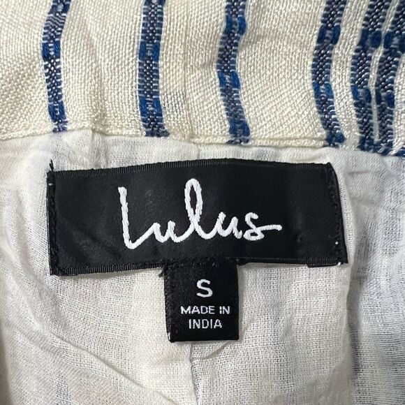Lulu's Laguna Blue Striped High Waist Shorts - Picture 9 of 9